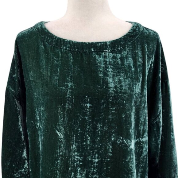 Cupcakes And Cashmere Crushed Velvet Green Blouse Top Womens Small - Picture 2 of 9